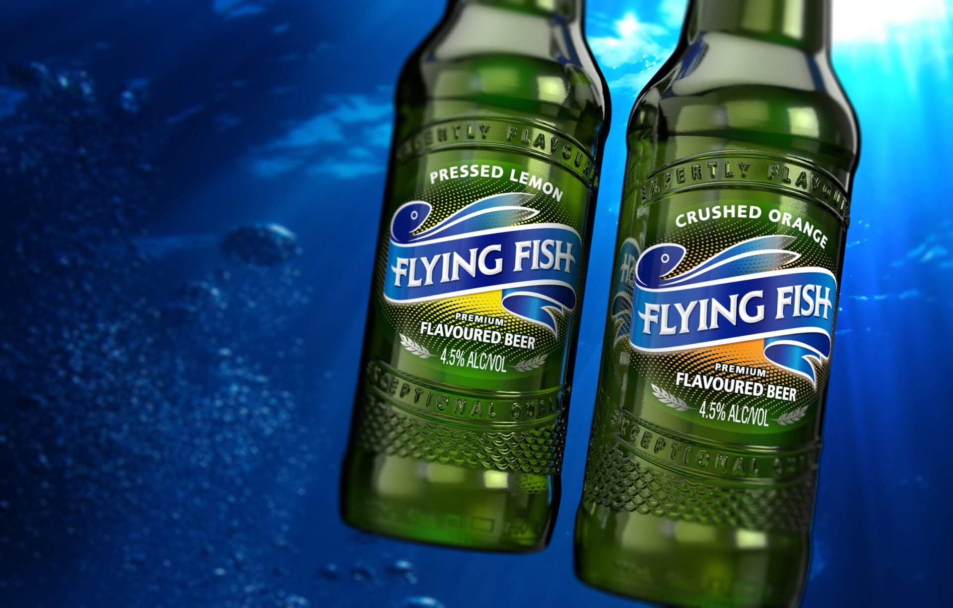 Flying Fish beer bottle alcohol packaging design south africa
