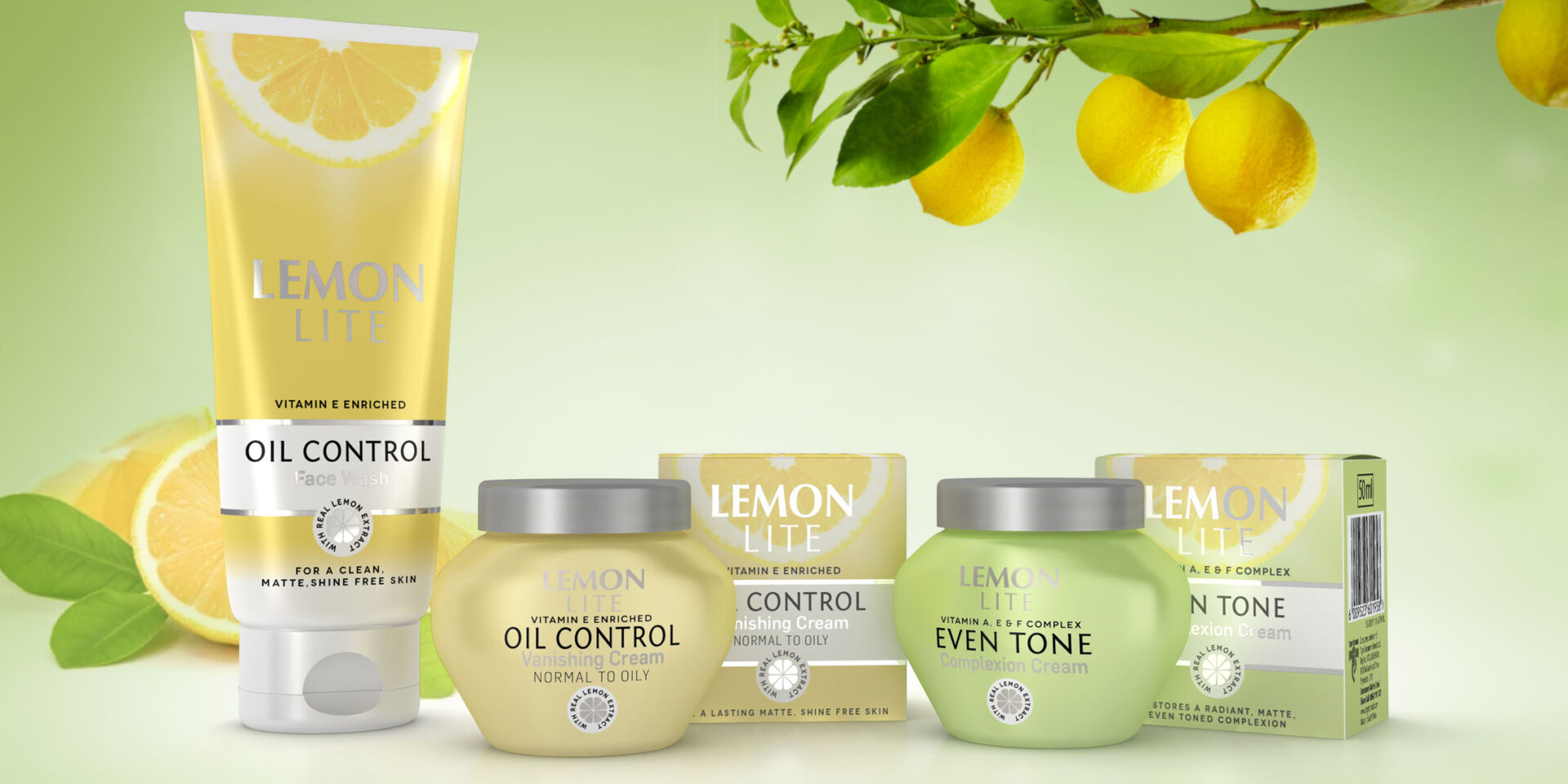Lemon Lite skincare packaging design