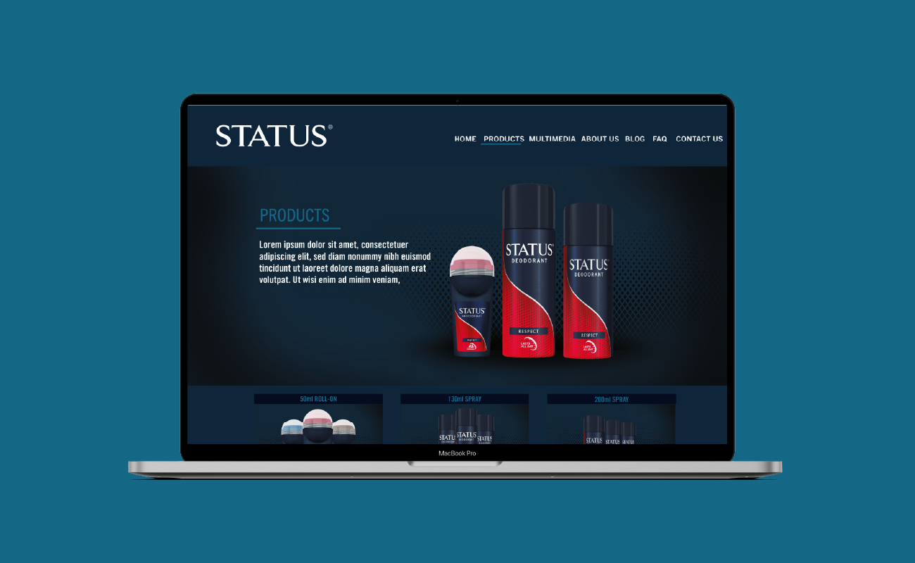 Status Deodorant Website Design 1